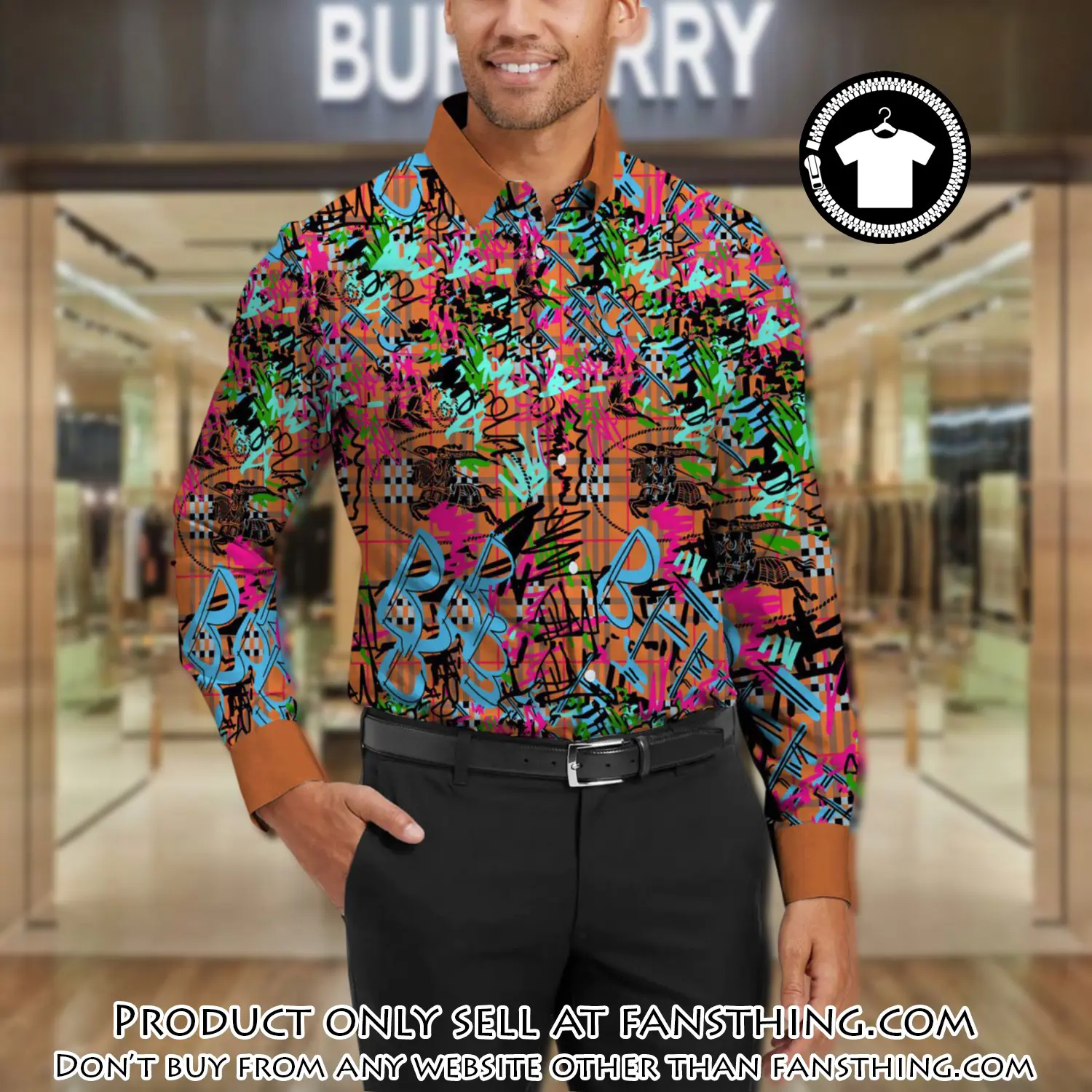 Burberry long sleeves button down shirt for elegant men lsb1007 fst0458061